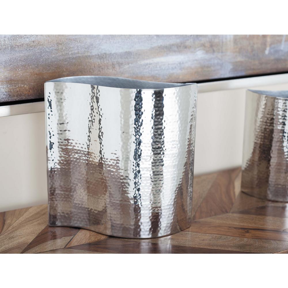 Litton Lane 9 In S Shaped Stainless Steel Decorative Vase Silver S Shaped Stainless Steel Decorative Vase In Silver