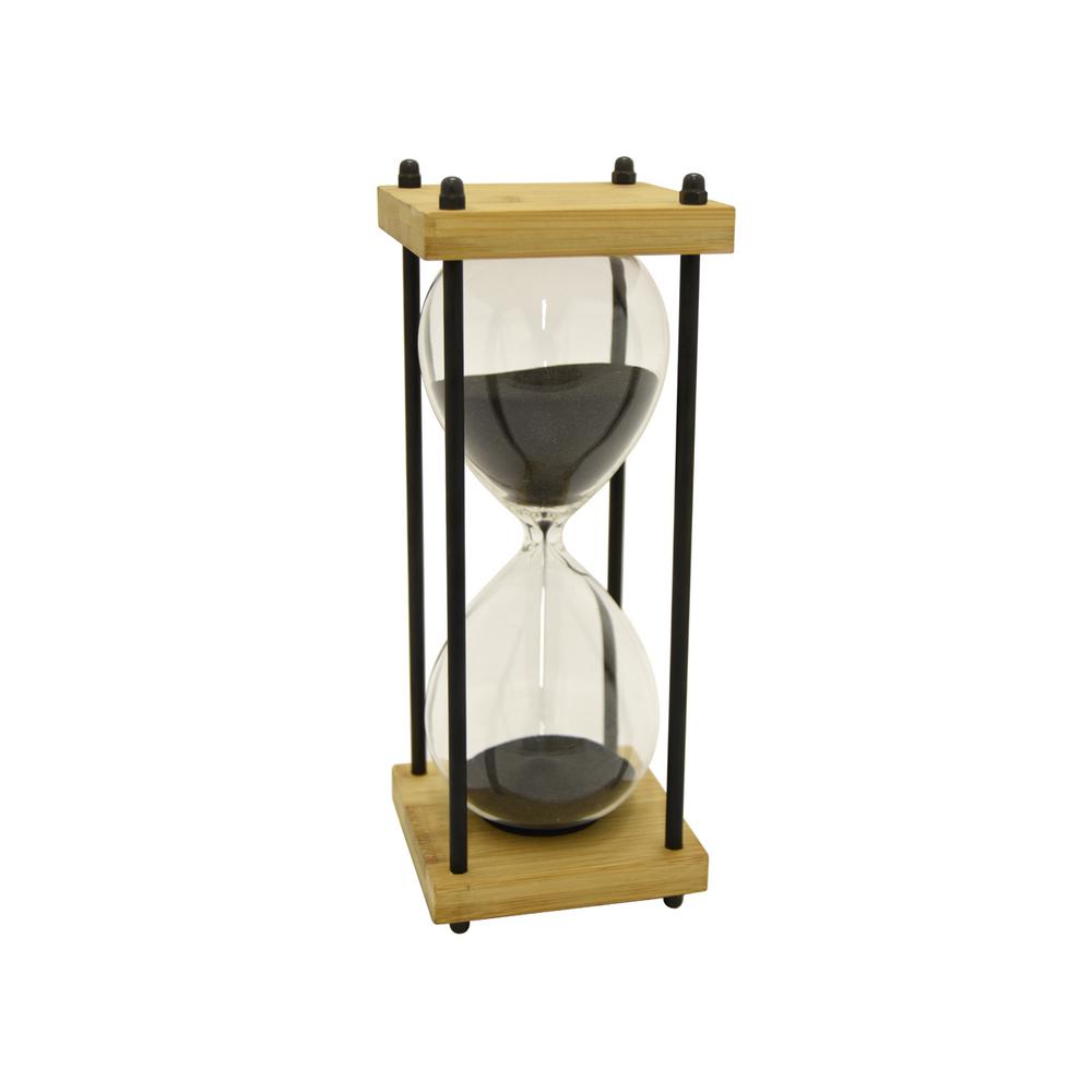 Three Hands 9 75 In Bamboo Glass Sand Timer 30 Min 10173 The