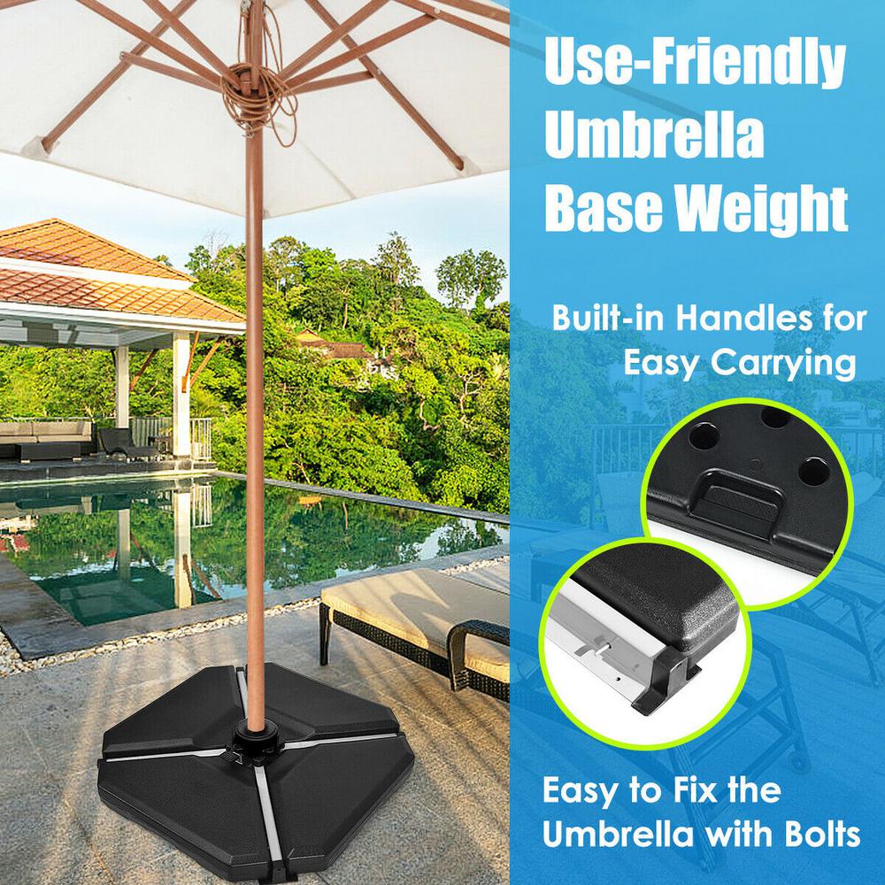 Boyel Living 4 Pieces 195 Lbs Cantilever Offset Patio Umbrella Base Weight Sand In Black Wf Op70230 The Home Depot