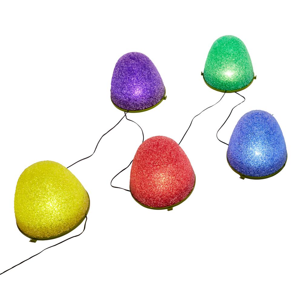 HoliScapes 8 in. Tall 5Count Sugar Coated LED Gumdrop Battery Powered