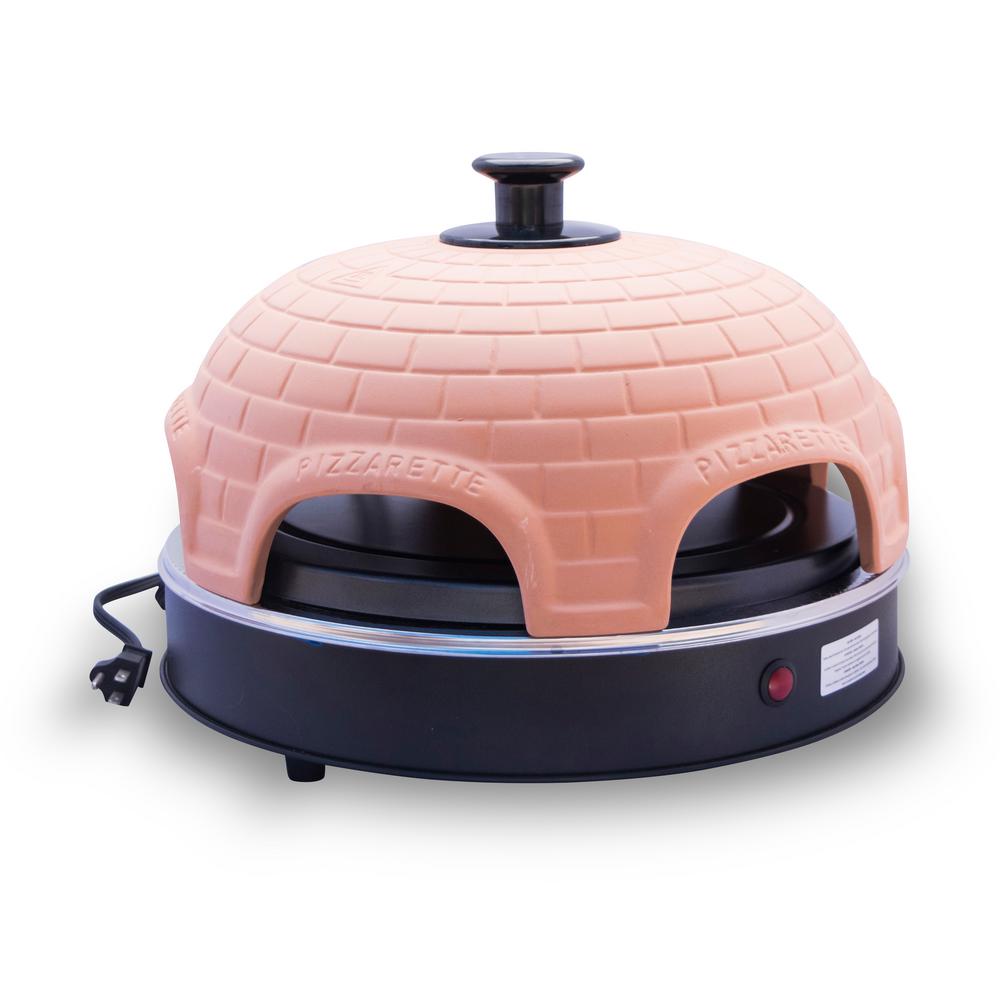 6 Person Countertop Mini Pizza Oven with Real Terracotta Dome and Dual Heating Elements, Terracotta Clay