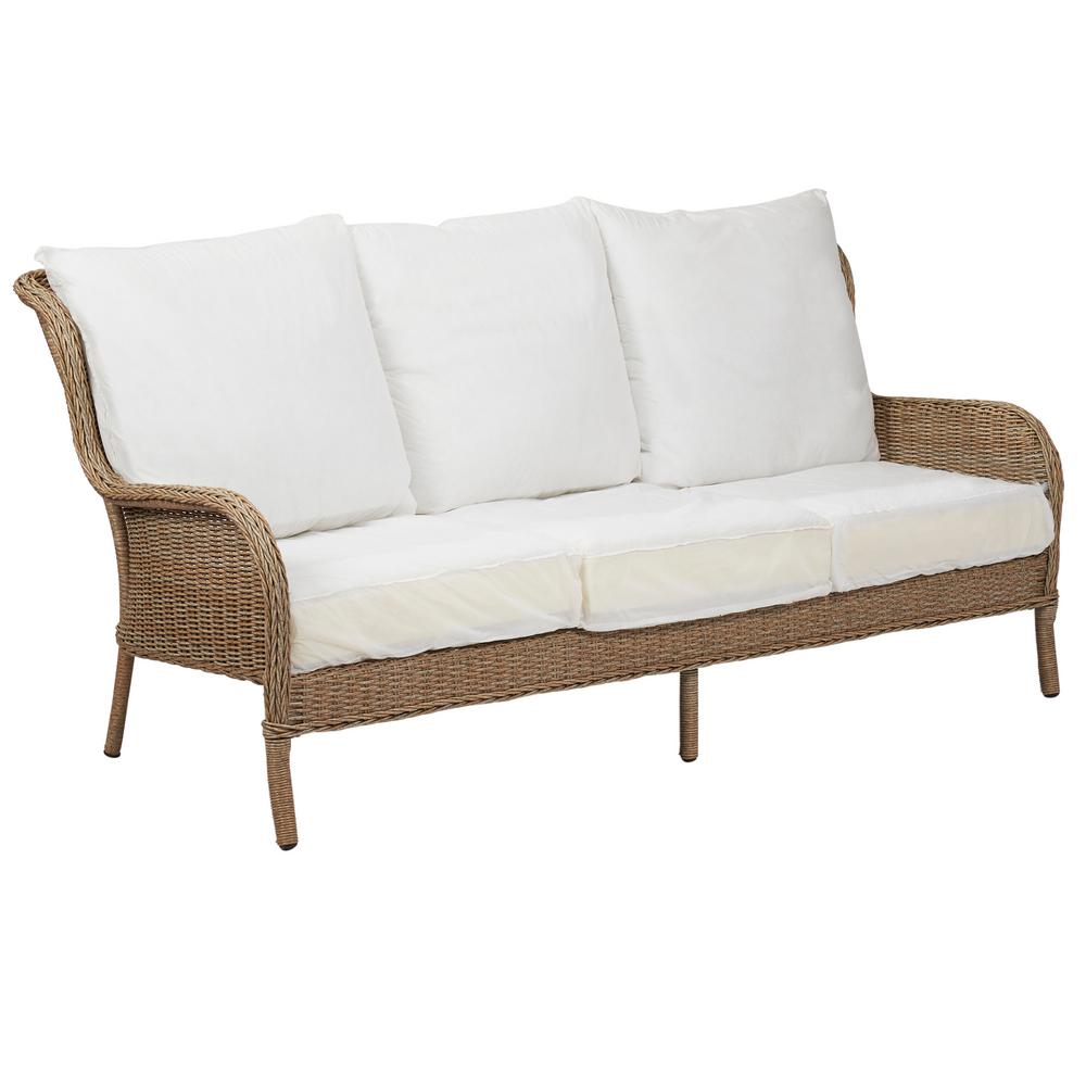 Outdoor Sofas Lounge Furniture The Home Depot Lemon Grove Custom Wicker Outdoor Sofa With
