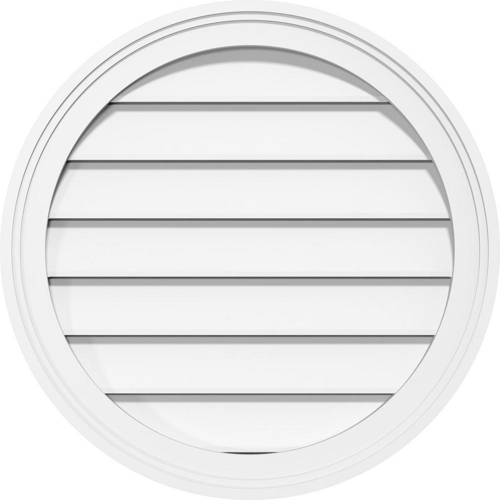 Ekena Millwork 32 in. x 32 in. Round Surface Mount PVC Gable Vent