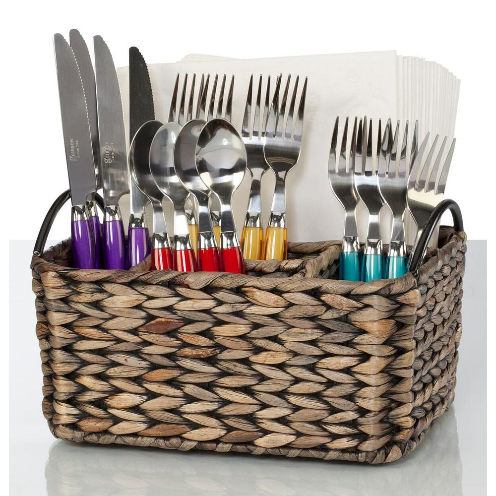 Oasis 4 in. D x 5 in. H x 17.5 in. L Flatware Caddy with 3 Cups in