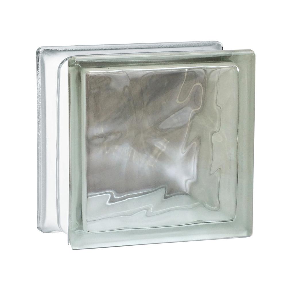 Seves Nubio 5.75 in. x 5.75 in. x 3.875 in. Wave Pattern Glass Block (8 ...