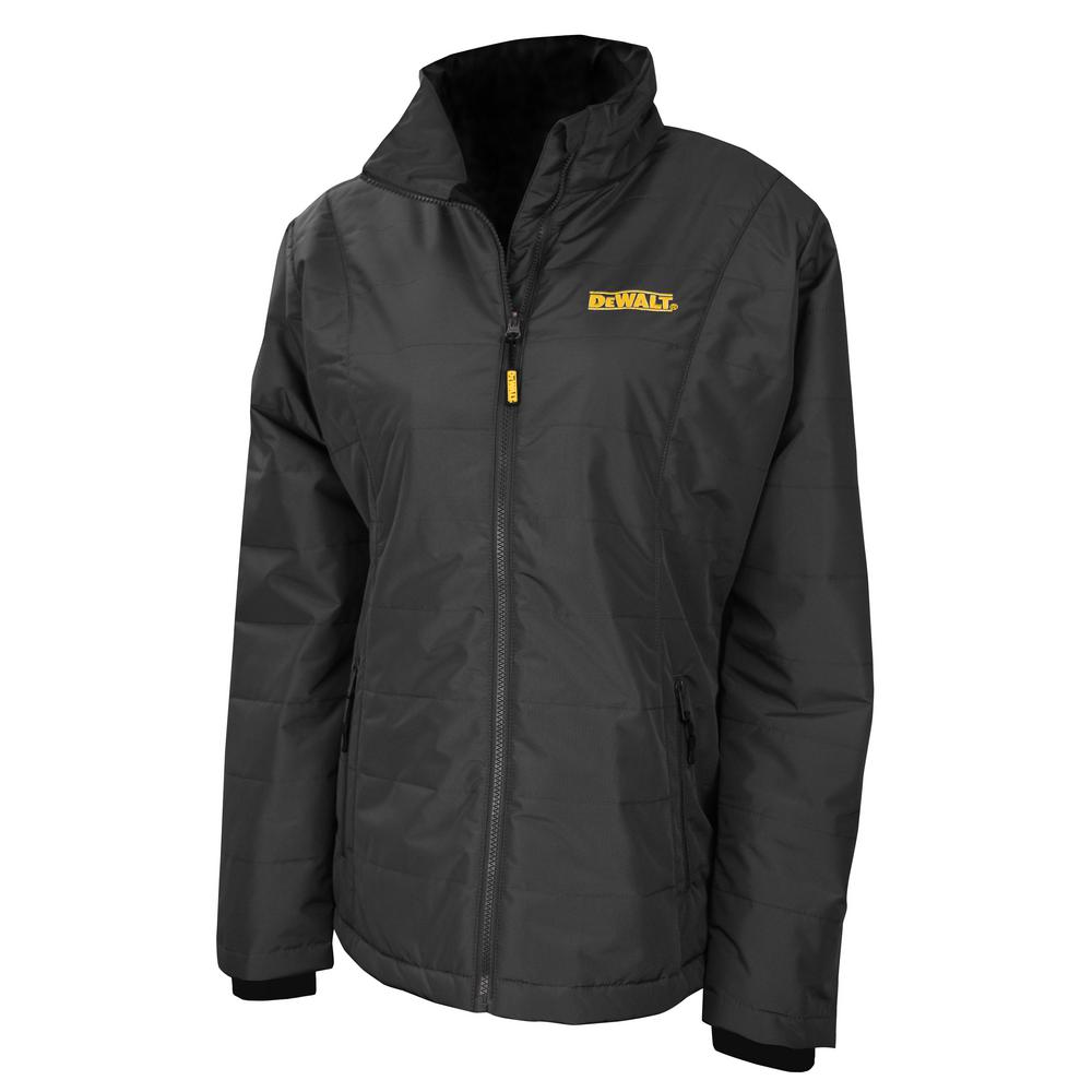 DEWALT Ladies XXLarge Black Quilted Polyfil Heated Jacket with 20Volt