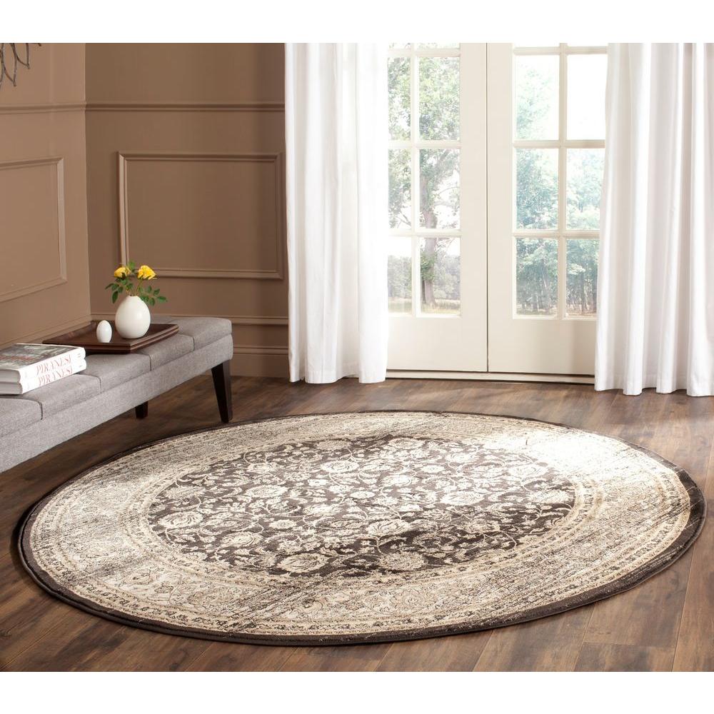 Safavieh Vintage Black/Ivory 7 ft. x 7 ft. Round Area Rug-VTG571F-7R ...