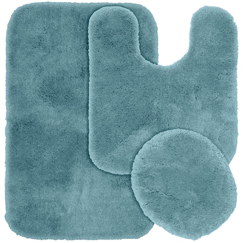 Garland Rug Finest Luxury Basin Blue 21 inch x 34 inch Washable Bathroom 3-Piece... by Garland Rug