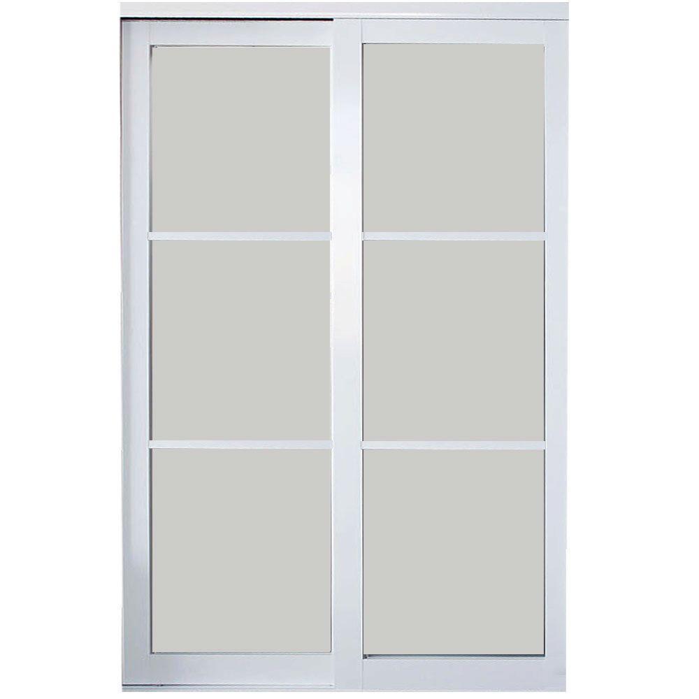 contractors wardrobe 96 in. x 81 in. eclipse 3-lite mystique glass