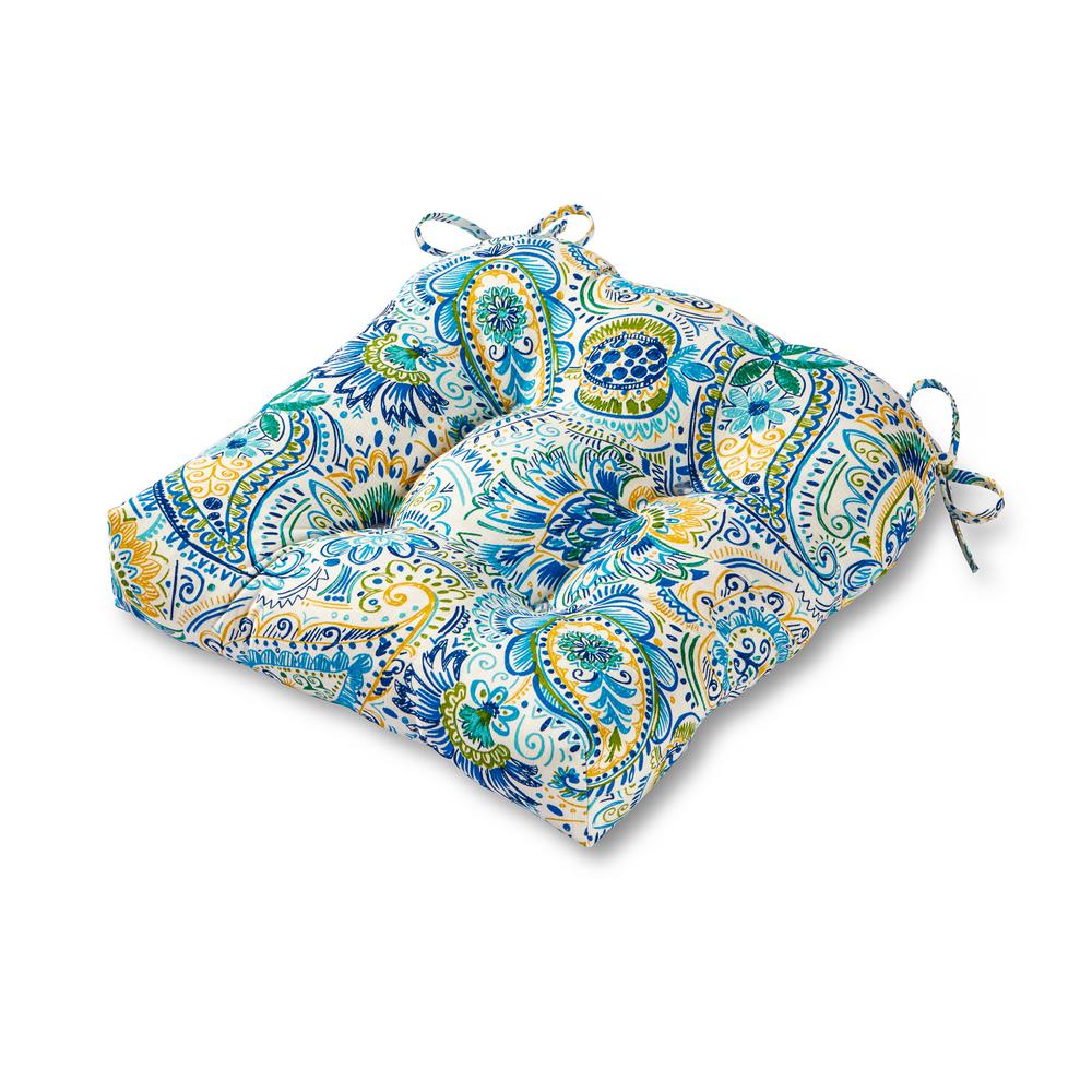 papaya paisley seat cushion