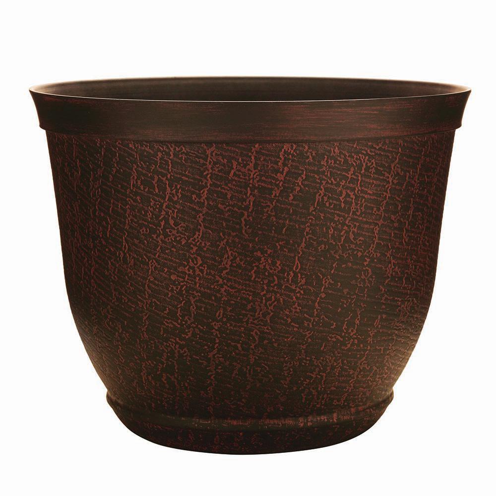 Southern Patio Cronus 17 5 In Dia Hot Coal Resin Planter Hdr