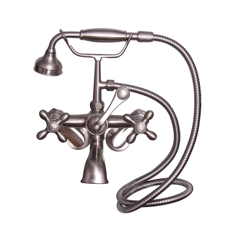 Barclay Products 3Handle Wall Mounted Claw Foot Tub Faucet with