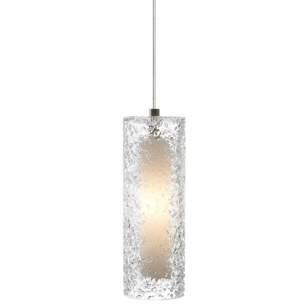 Lbl Lighting Mini Rock Candy Cylinder 1 Light Satin Nickel Xenon Pendant With Clear Shade