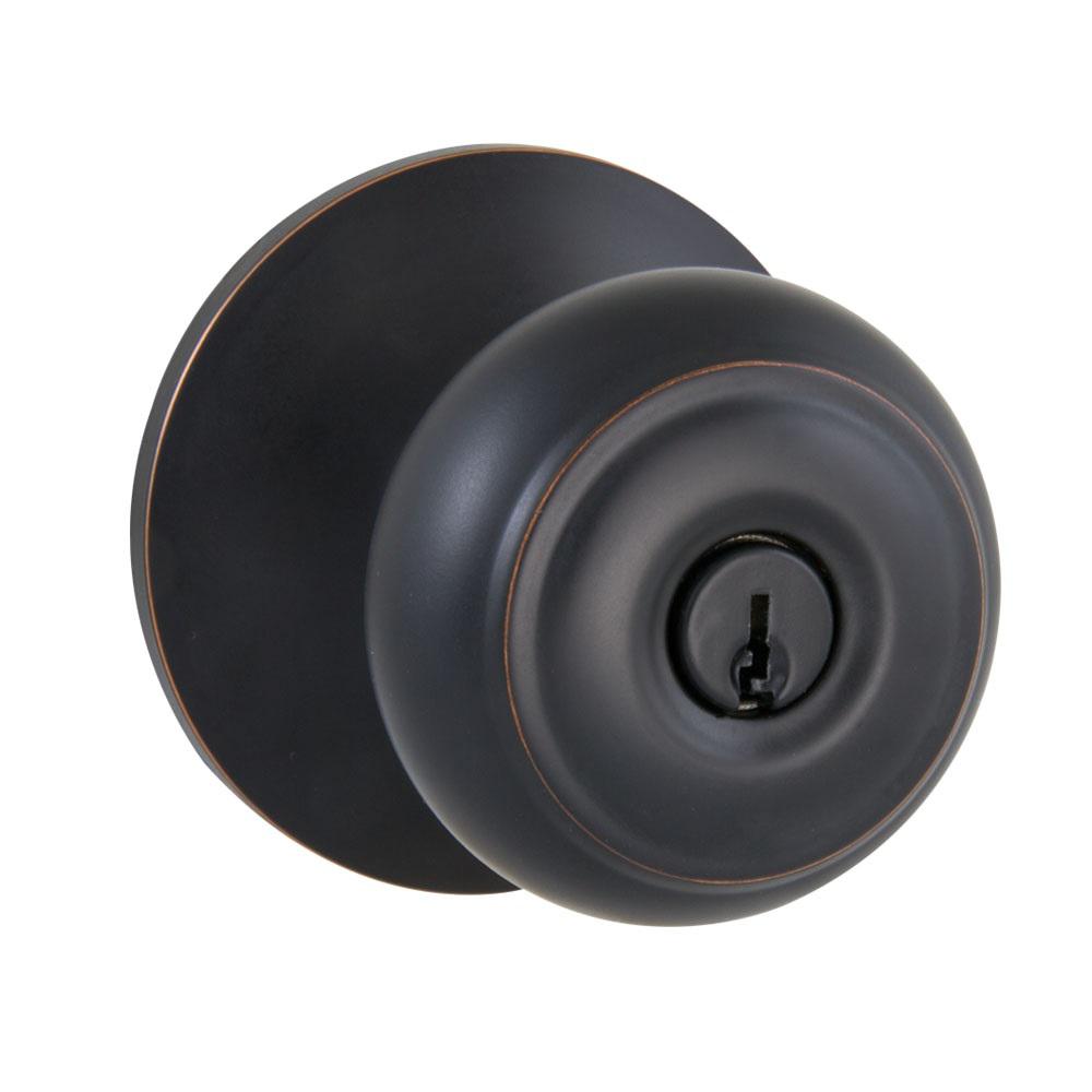 Defiant Hartford Aged Bronze Keyed Entry Door Knob Tgx700b The