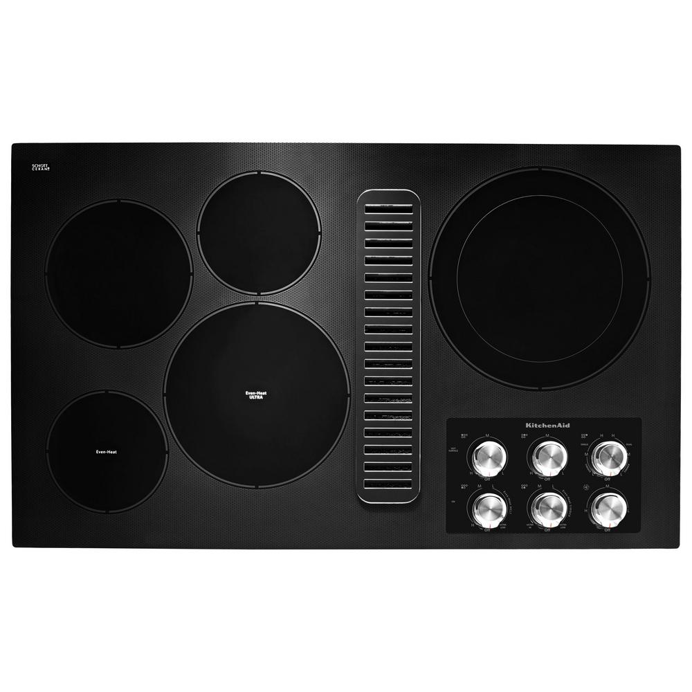 Electric Cooktop With Downdraft Vent