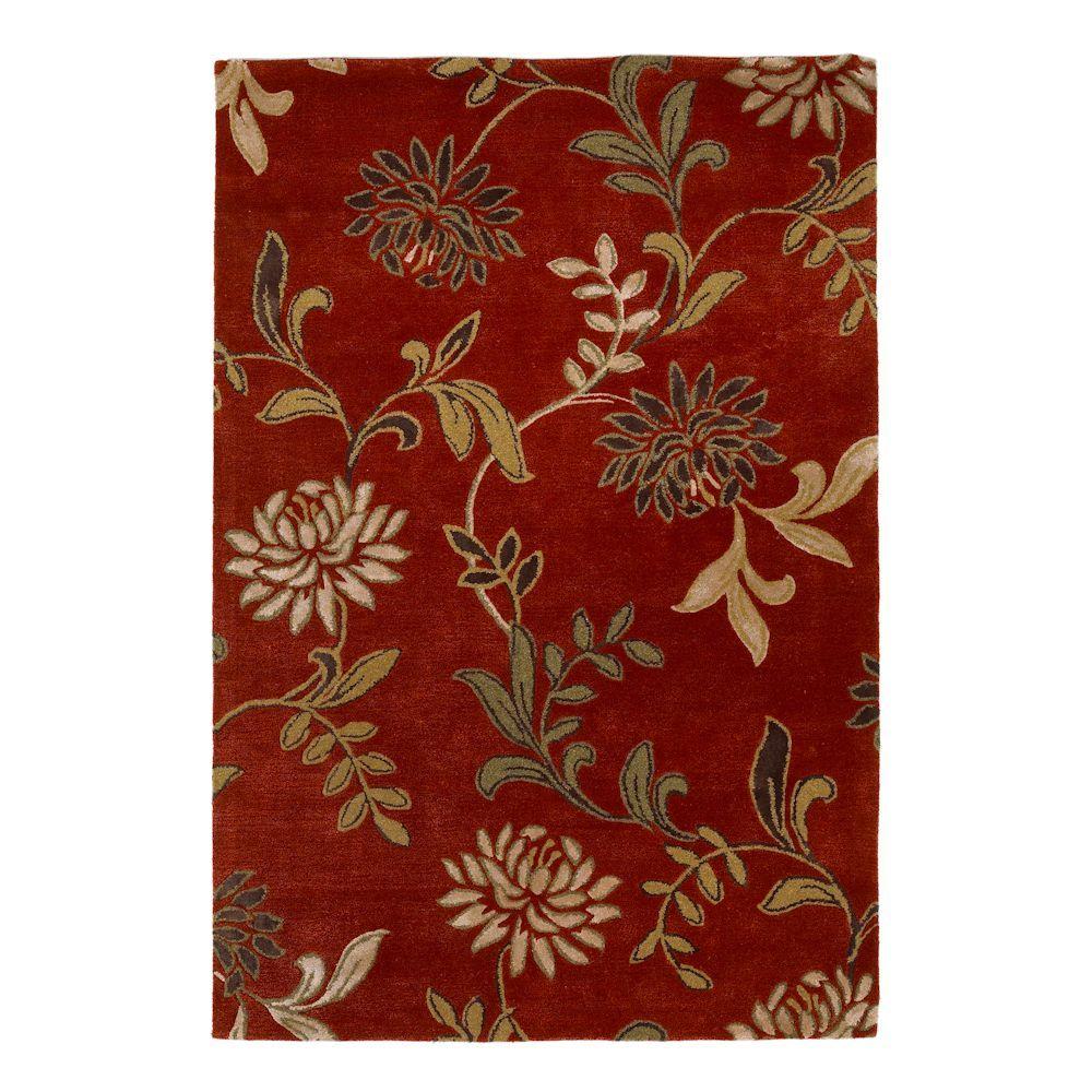 Kas Rugs Perfect Flowers Red 5 ft. x 8 ft. Area RugFLO45625X8 The