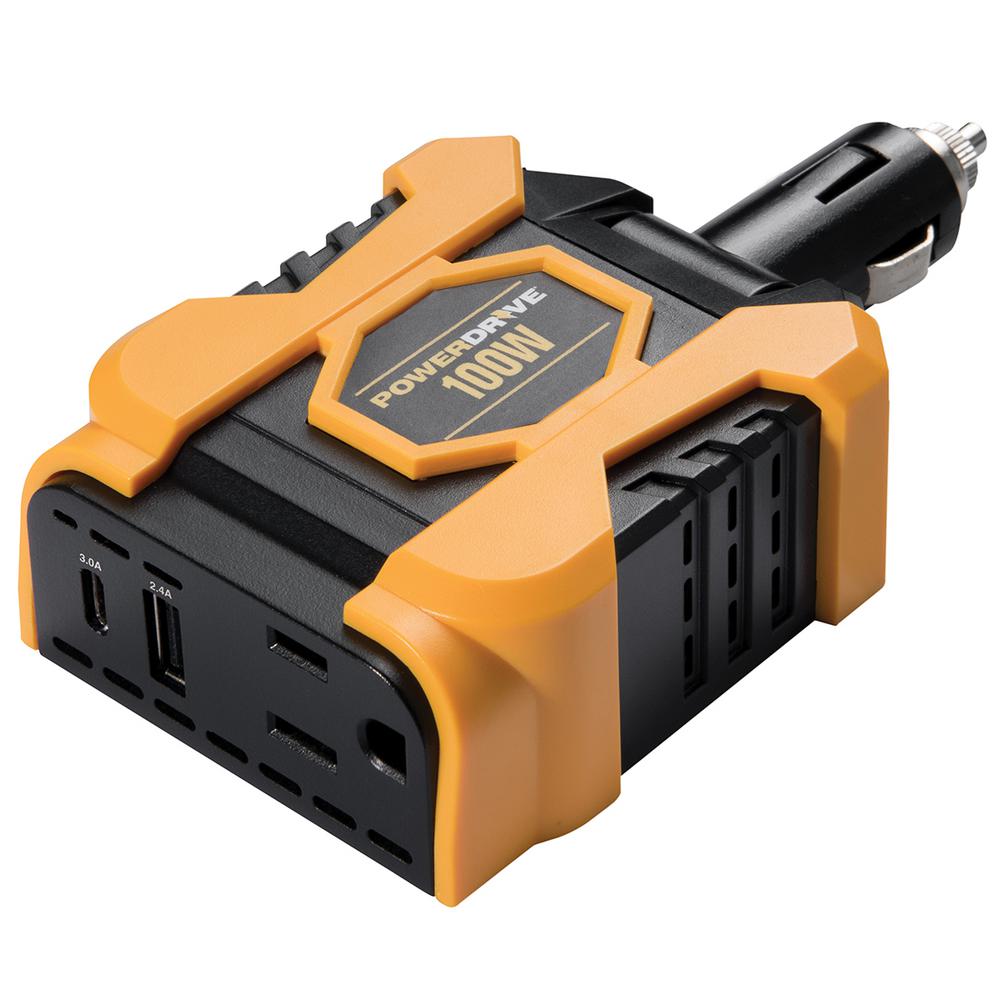 PowerDrive 100  Watt  Direct Plug Inverter  with 1 AC and 2 