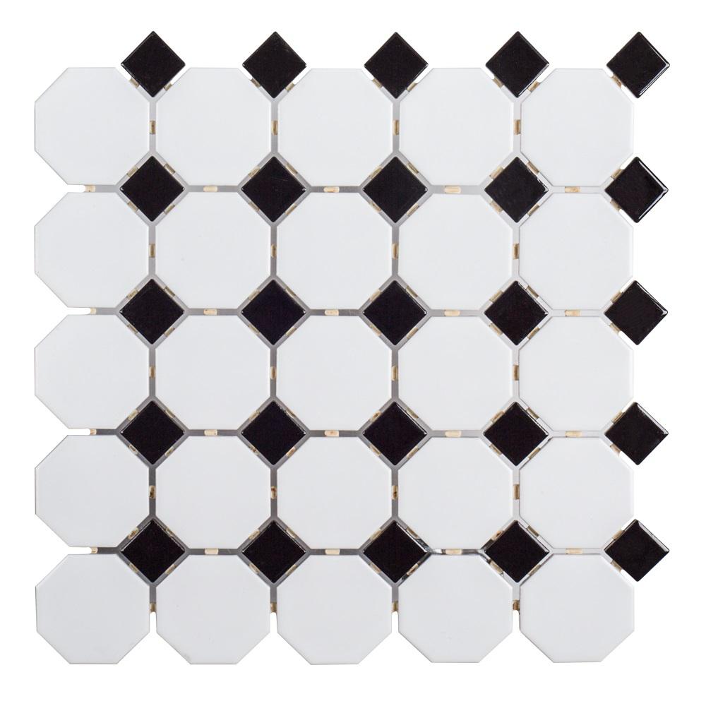 Floor Bathroom Mosaic Tile The Home Depot Retro