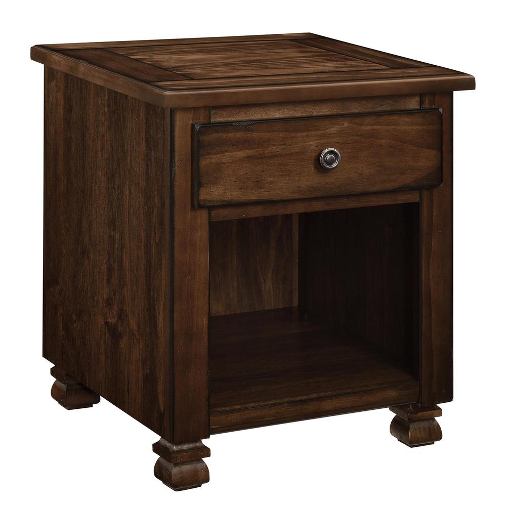 Ameriwood Kessel Espresso Storage End Table Hd95630 The Home Depot Ameriwood Kessel Espresso Storage End Table