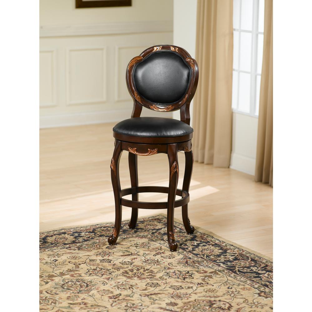 Hillsdale Furniture Alaina 30 in. Cherry Swivel Cushioned Bar Stool