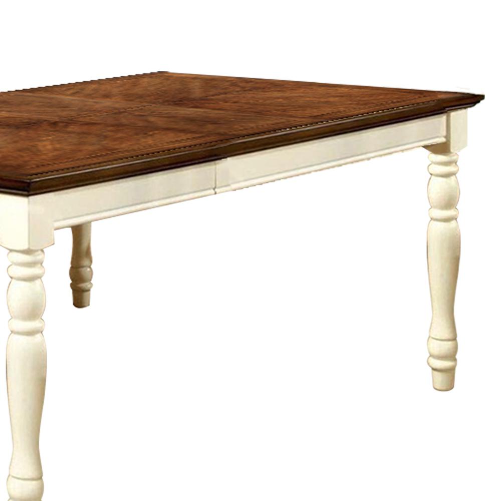 William S Home Furnishing Harrisburg Vintage White And Dark Oak Transitional Style Dining Table Cm3216t The Home Depot