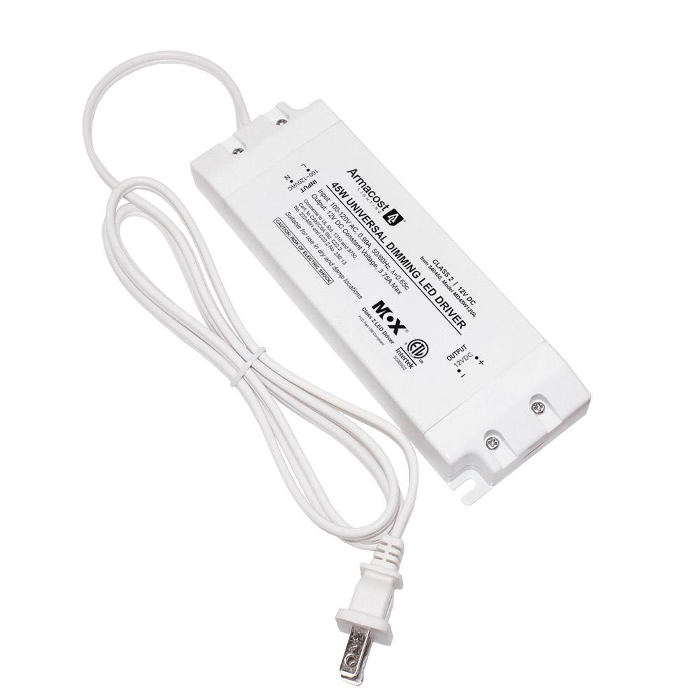 Armacost Lighting White 45 Watt Led Power Supply Dimmable Driver Transformer The Home Depot