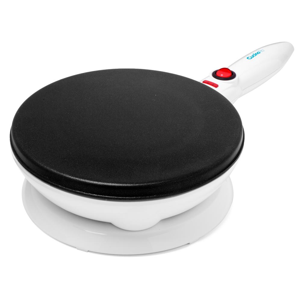 Cucinapro Single Waffle White Crepe Maker With Recipe Booklet 1447 The Home Depot