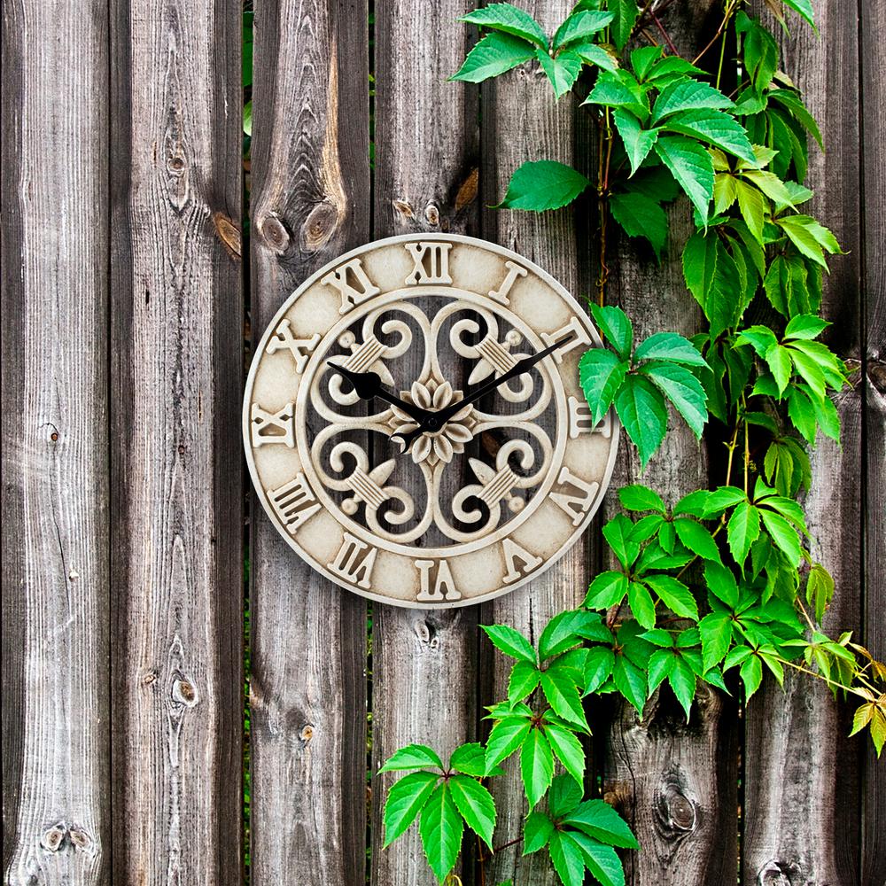 La Crosse Technology 14 in. Antiqued White Cast Iron Indoor/Outdoor