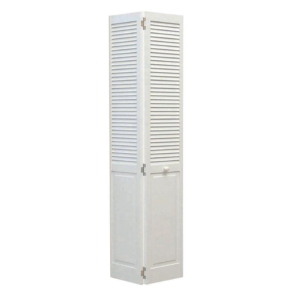 24 In X 80 Woodgrain 2 Panel Half Louver Solid Core Wood Sku 419131