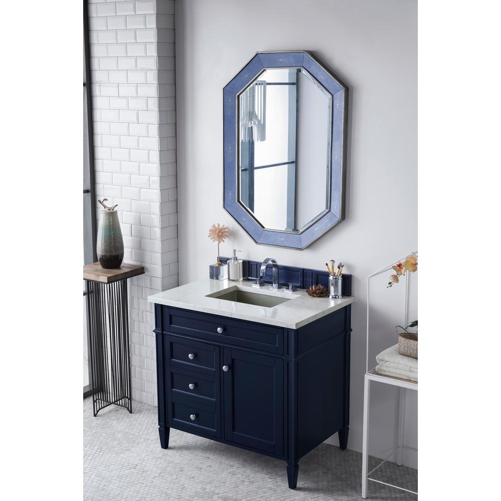 James Martin Vanities Brittany 30 In W Single Bath Vanity In Victory Blue With Quartz Vanity Top In Eternal Jasmine Pearl With White Basin 650 V30 Vbl 3ejp The Home Depot