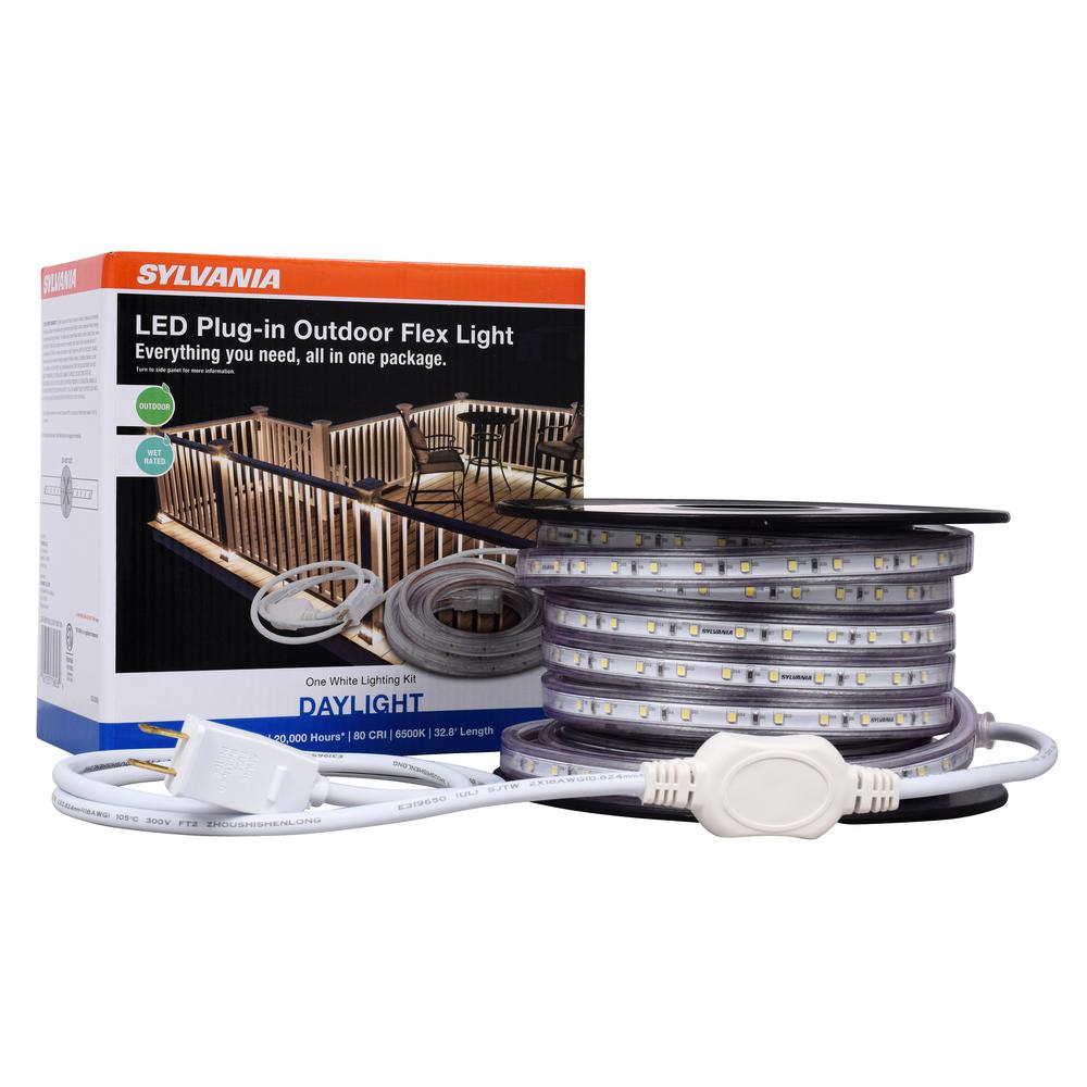 Sylvania 6500k 32 8 Ft Outdoor Flex Led Landscape Lighting Deck Rail Lights Set