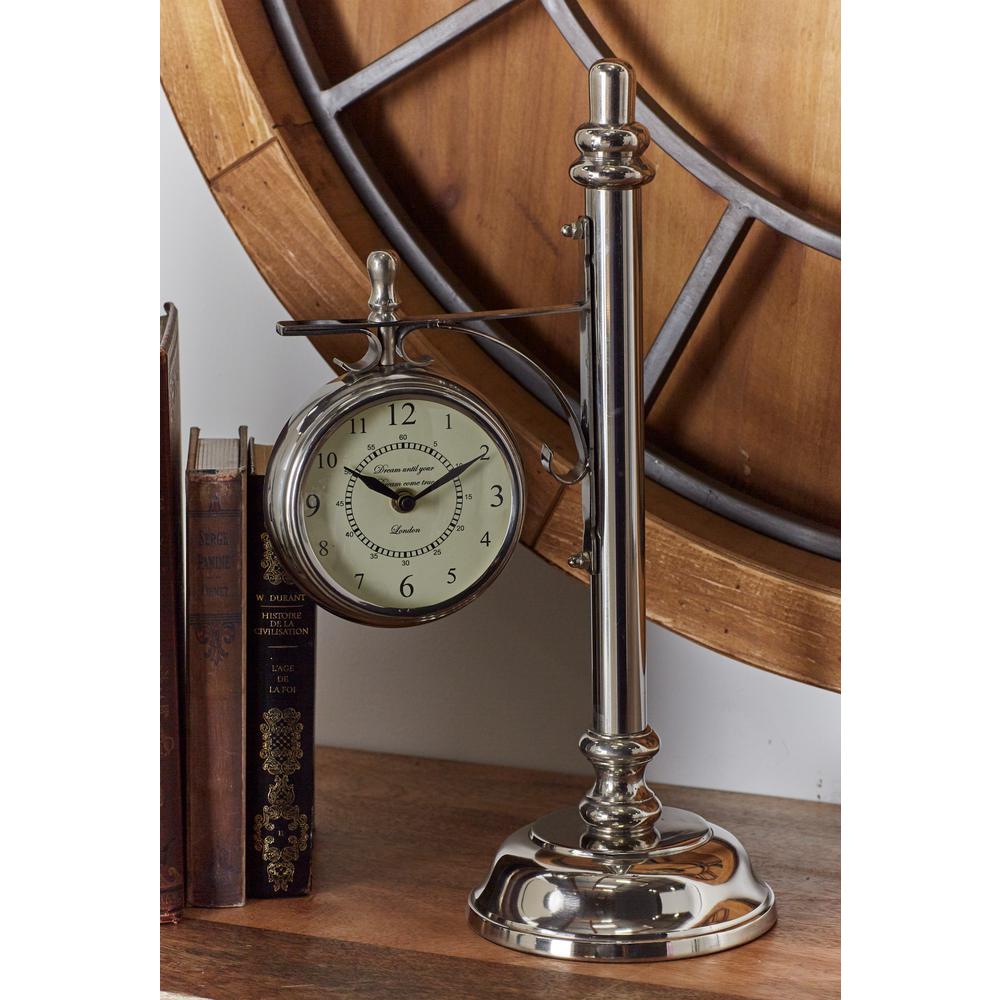 Vintage Silver Lamp Post Table Clock43483 The Home Depot