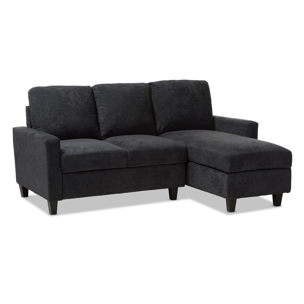 Baxton Studio Greyson Dark Gray Fabric Sectional 144 8758 Hd The Baxton Studio Greyson Dark Gray Fabric Sectional