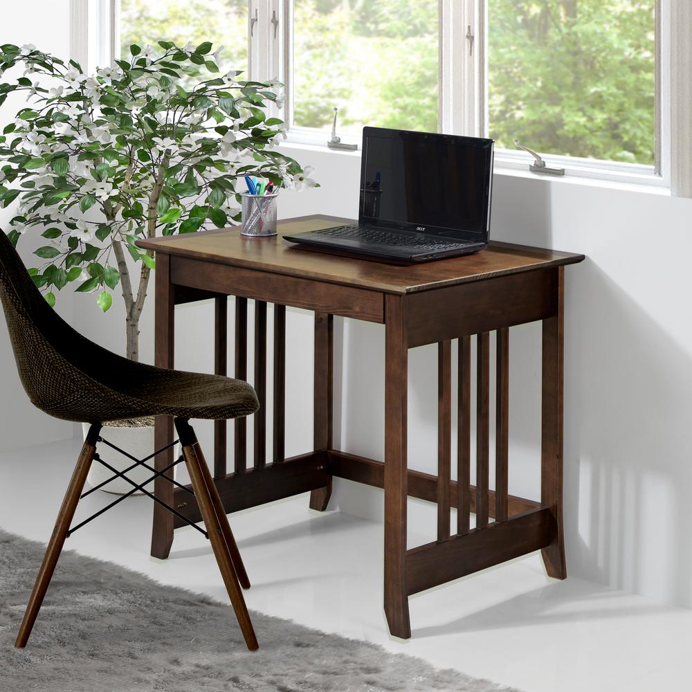 Linon Home Decor Cappuccino Kendall Warm Wood Laptop Desk