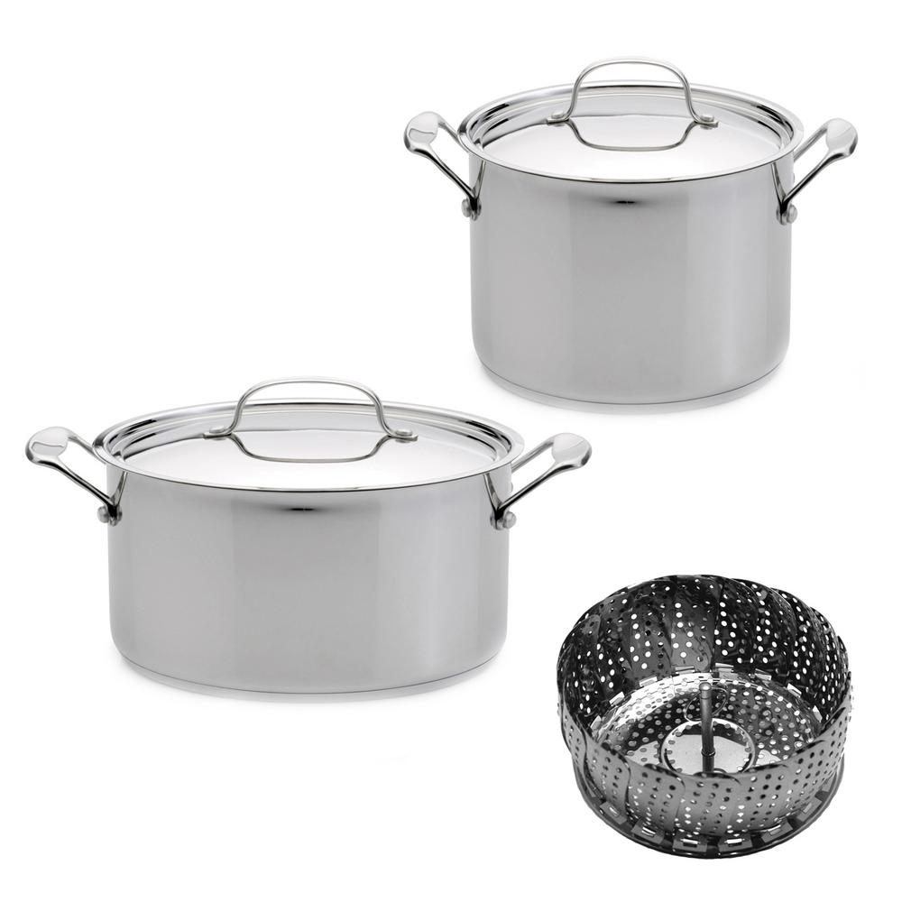 BergHOFF Jumbo 5-Piece Stainless Steel Stockpot Set with Steamer by BergHOFF