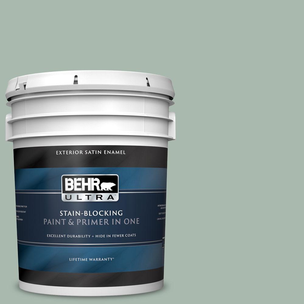 BEHR ULTRA 5 gal. PPU1114 Zen Satin Enamel Exterior Paint and Primer in One985405 The Home