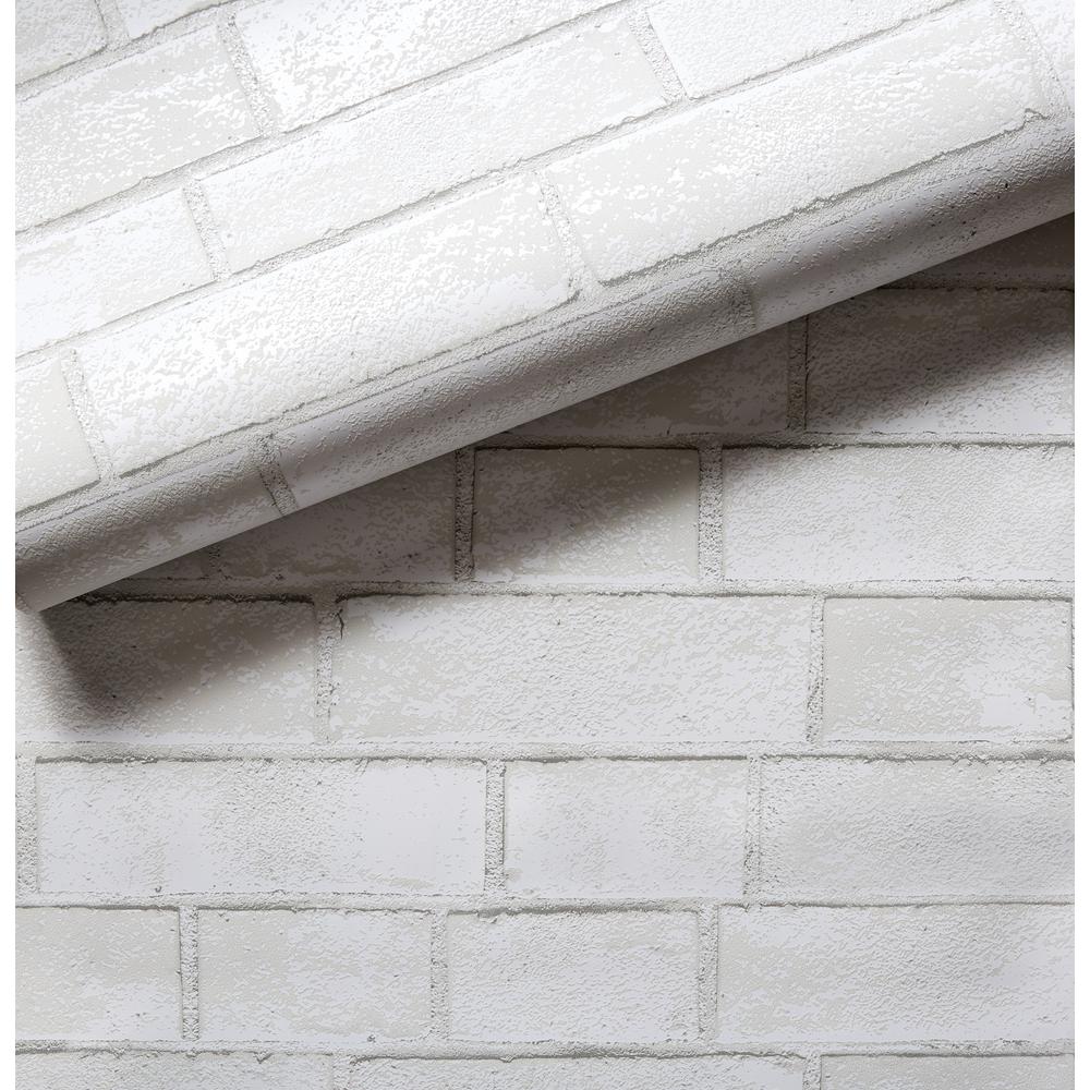 Tempaper Brick White Self Adhesive Removable Wallpaper Br096