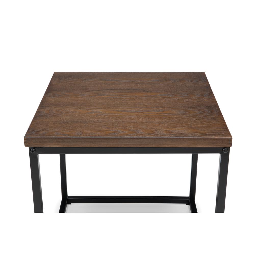 Ofm 161 Collection Industrial Modern Wood Top Metal Frame Side Table In Black Walnut 161 St200 Bkwnt The Home Depot