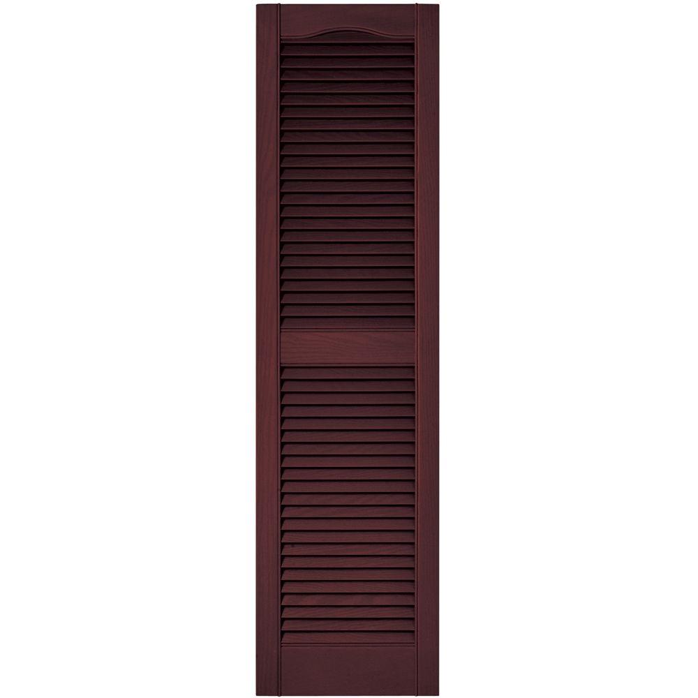Builders Edge 15 in. x 55 in. Louvered Vinyl Exterior Builders Edge 15 in. x 55 in. Louvered Vinyl Exterior