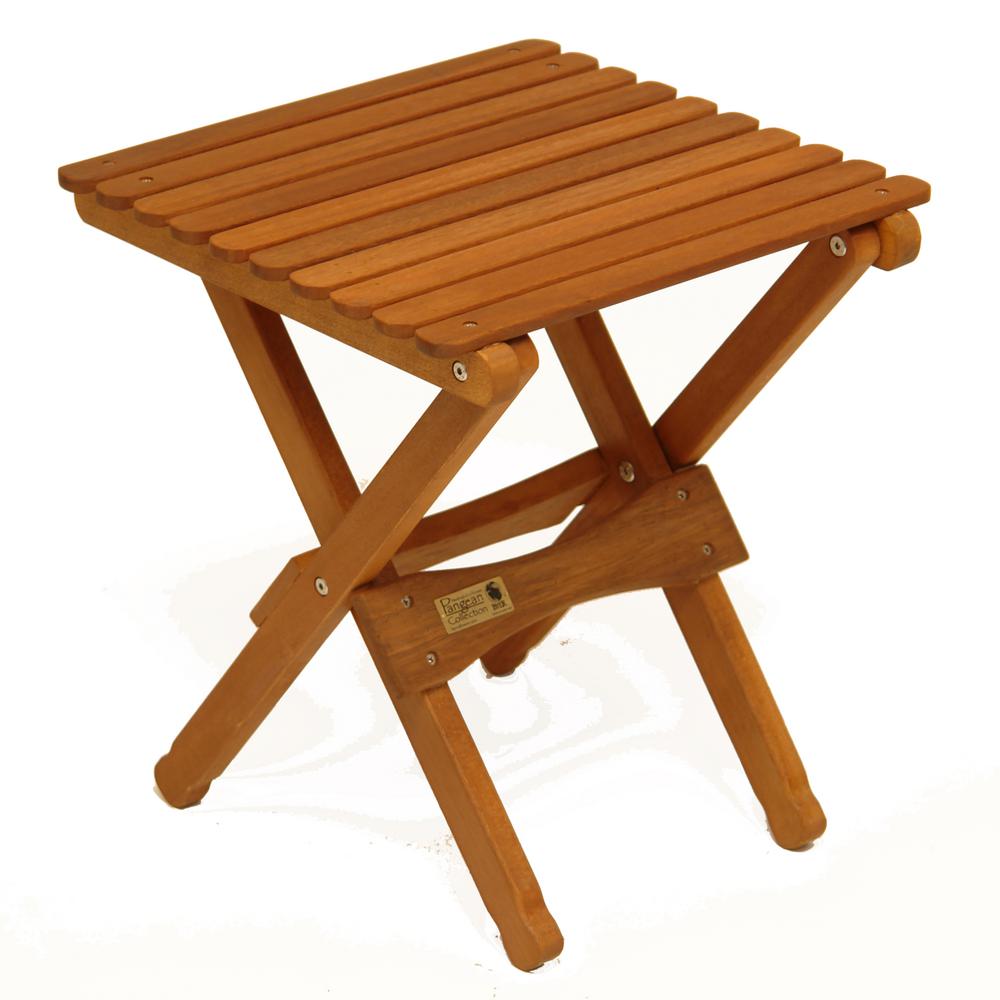 Byer Of Maine 16 In Brown Wood Portable Folding Accent Table
