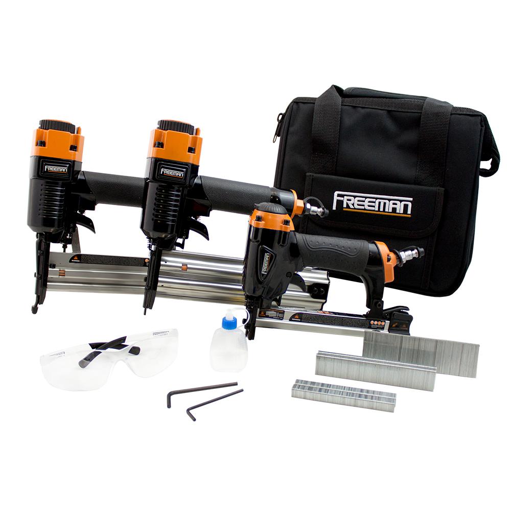 Freeman Pneumatic 20-Gauge and 18-Gauge Finishing Staplers and Nailer Combo Kit with Canvas Bag and Fasteners (3-Piece) was $147.09 now $69.88 (52.0% off)