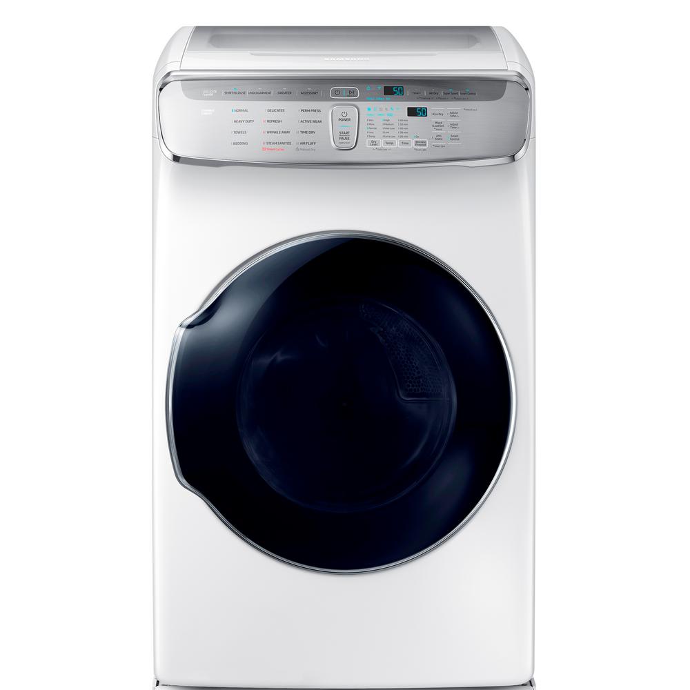 Samsung 7.5 Total cu. ft. Gas FlexDry Dryer with Steam in White