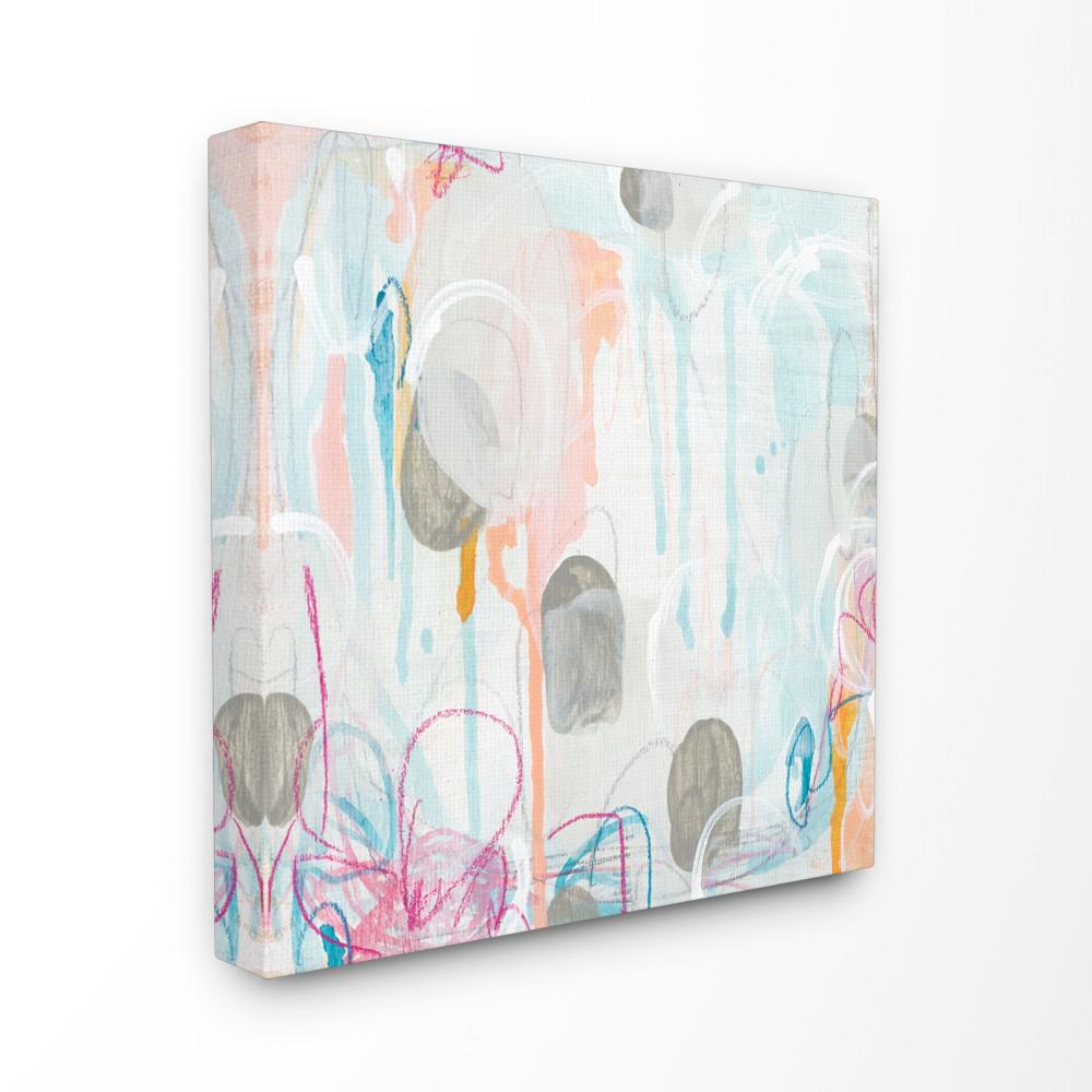17 In X 17 In Lines And Splashes Abstract Painting By June Erica Vess Printed Canvas Wall Art