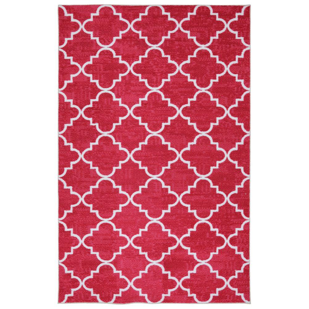 Home Decorators Collection Faux Sheepskin Hot Pink 5 ft. x 8 ft. Area