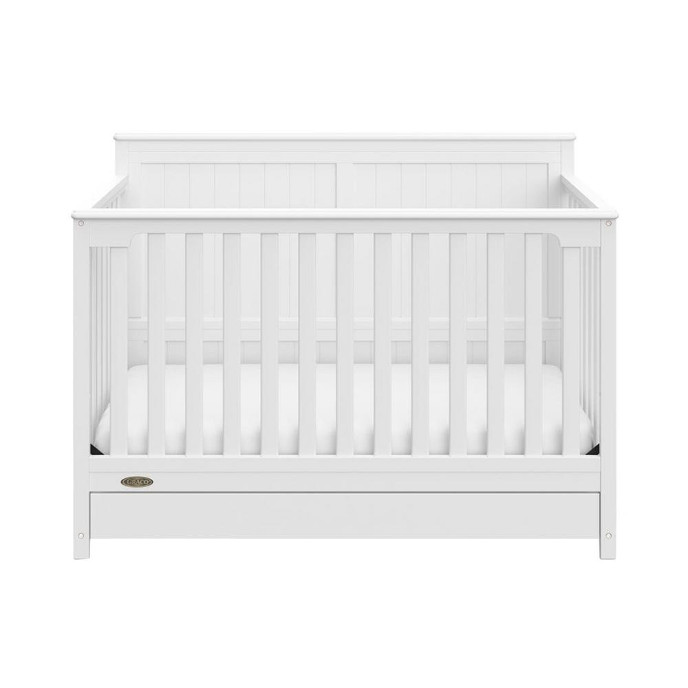 Graco Graco Hadley 4 In 1 Convertible Crib With Drawer White 04521