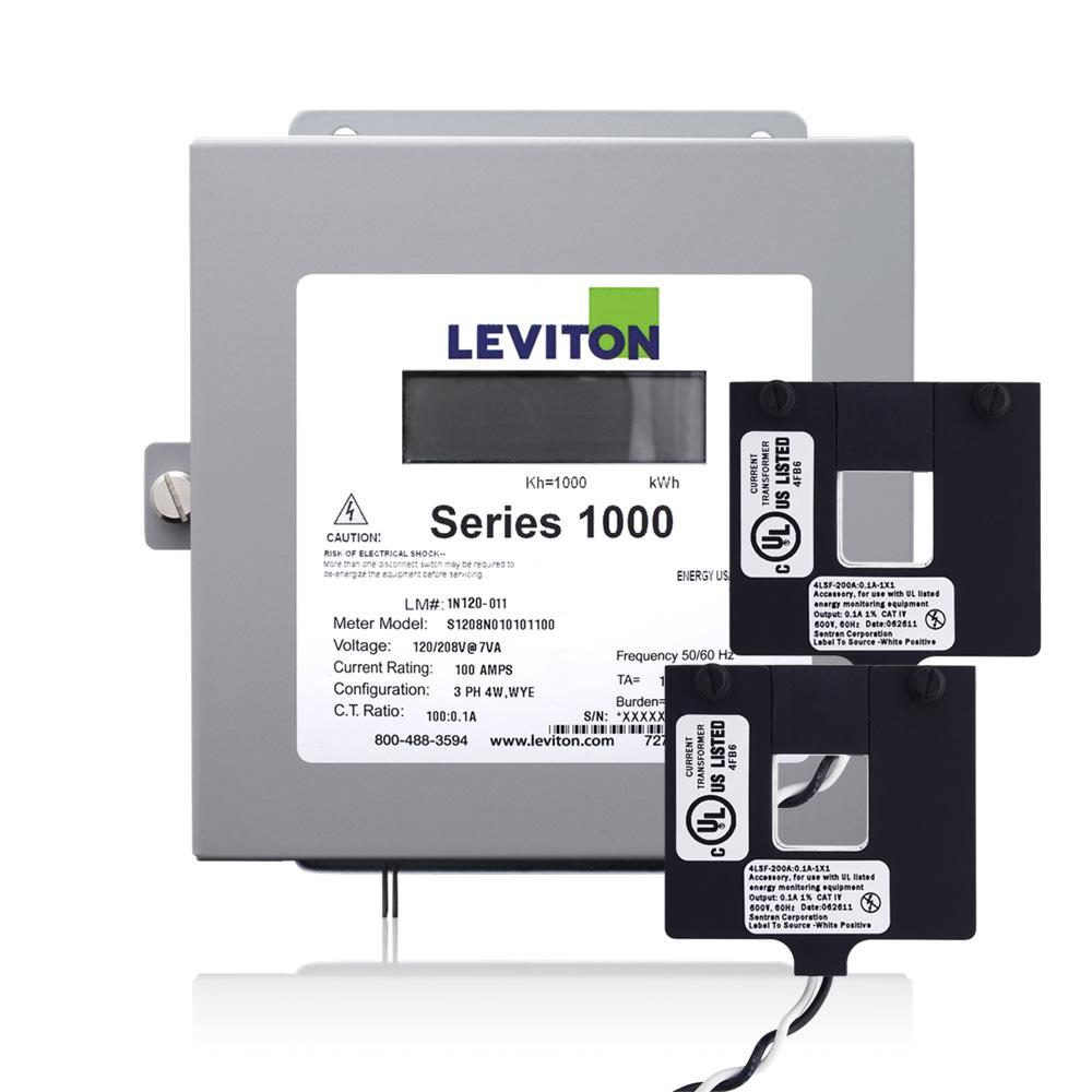 Leviton Series 2000 Three Phase Outdoor kWh Meter Kit, 277/480Volt 3P4