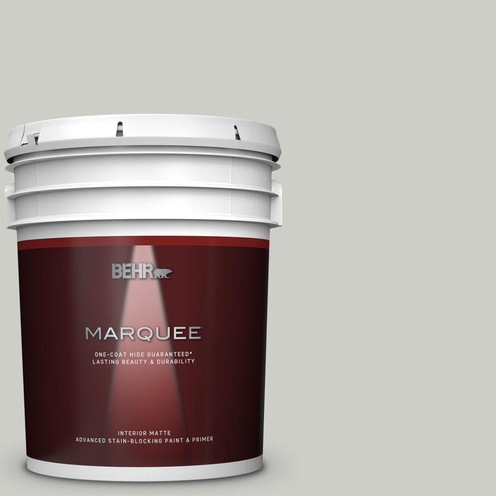 Behr Marquee 5 Gal Qe 49 Mexican Silver Matte Interior Paint And Primer In One