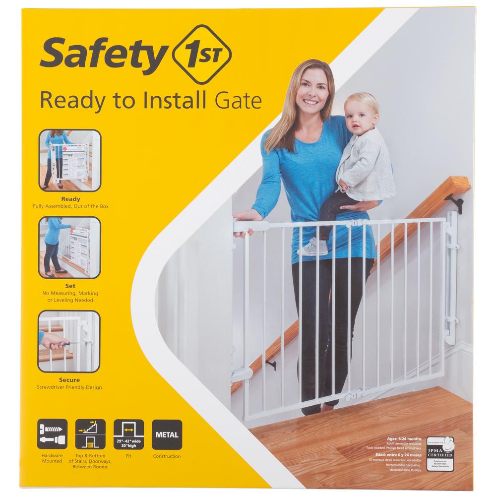 safety first top of stairs metal swing gate