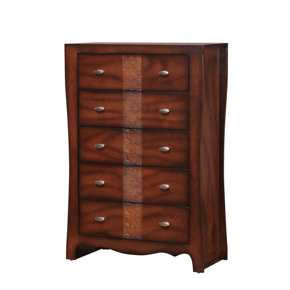 Jansen Medium Espresso 5 Drawer Chest Of Drawers Jn100ch The