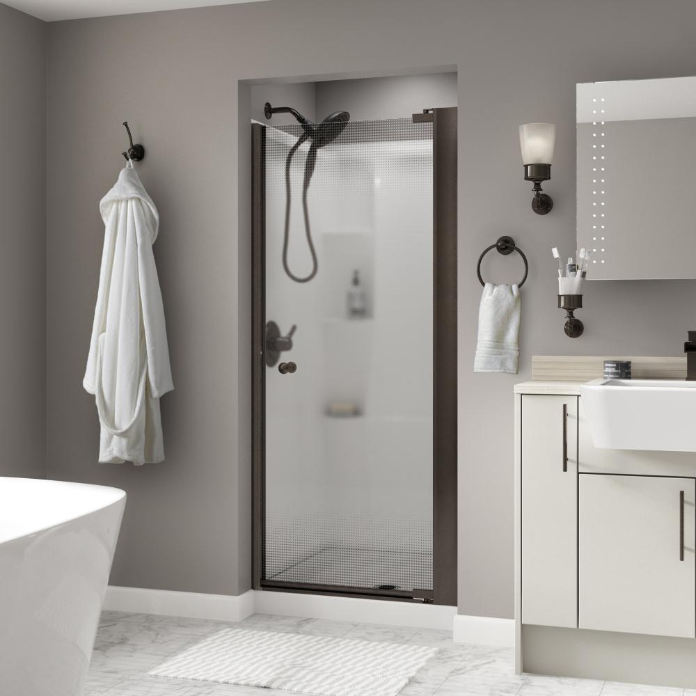 Delta Silverton 36 in. x 643/4 in. SemiFrameless Pivot Shower Door in